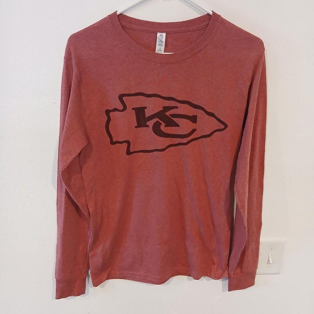 Kansas City Chiefs Jerzees Women's Red Long Sleeve Shirt Size Small